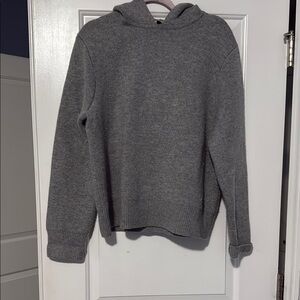Tory Burch Gray Cozy Knit Hooded Sweater